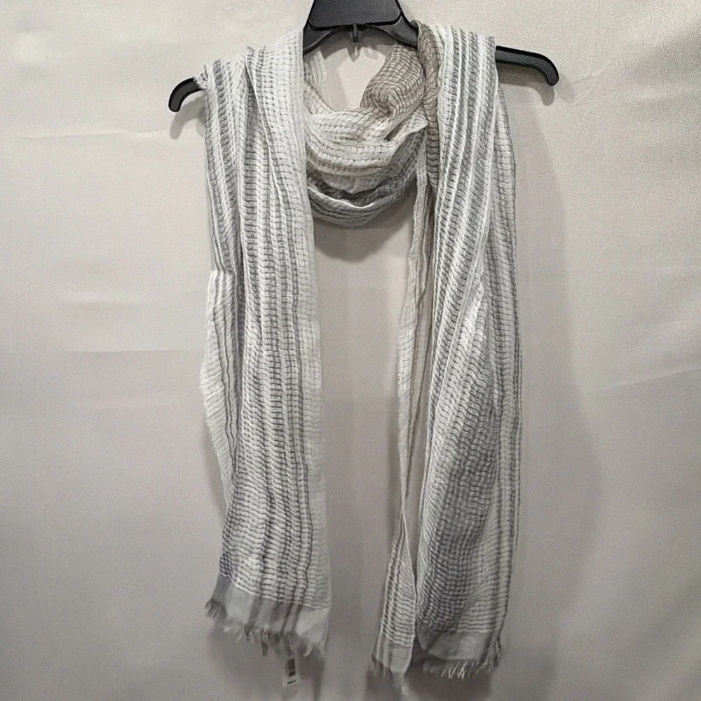 Sasso+smyth Linen Cotton Scarf Made In Italy Fildalana Brown